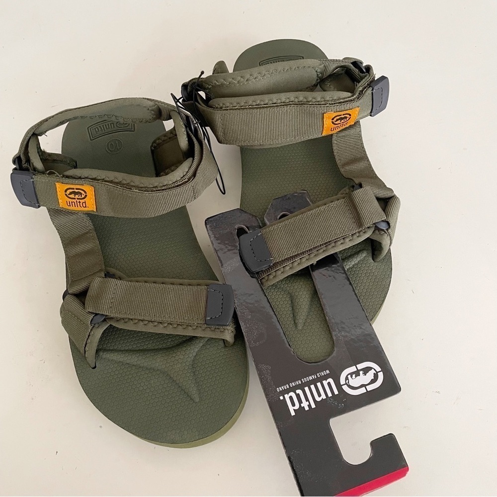 Ecko unlimited Fabric Sport Adjustable Strap Sandals Green Men’s Size 10 New
